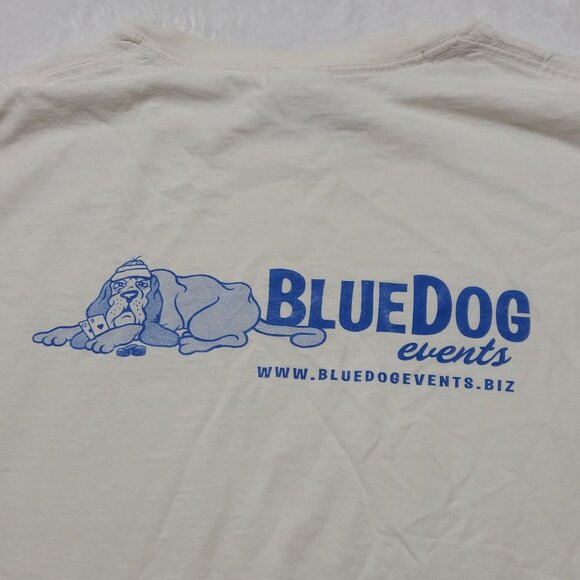 Tournament Champion BlueDog Events CA T-Shirt White XL Poker Distressed - Picture 6 of 9